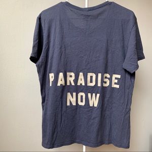 “PARADISE NOW” soft blue tee